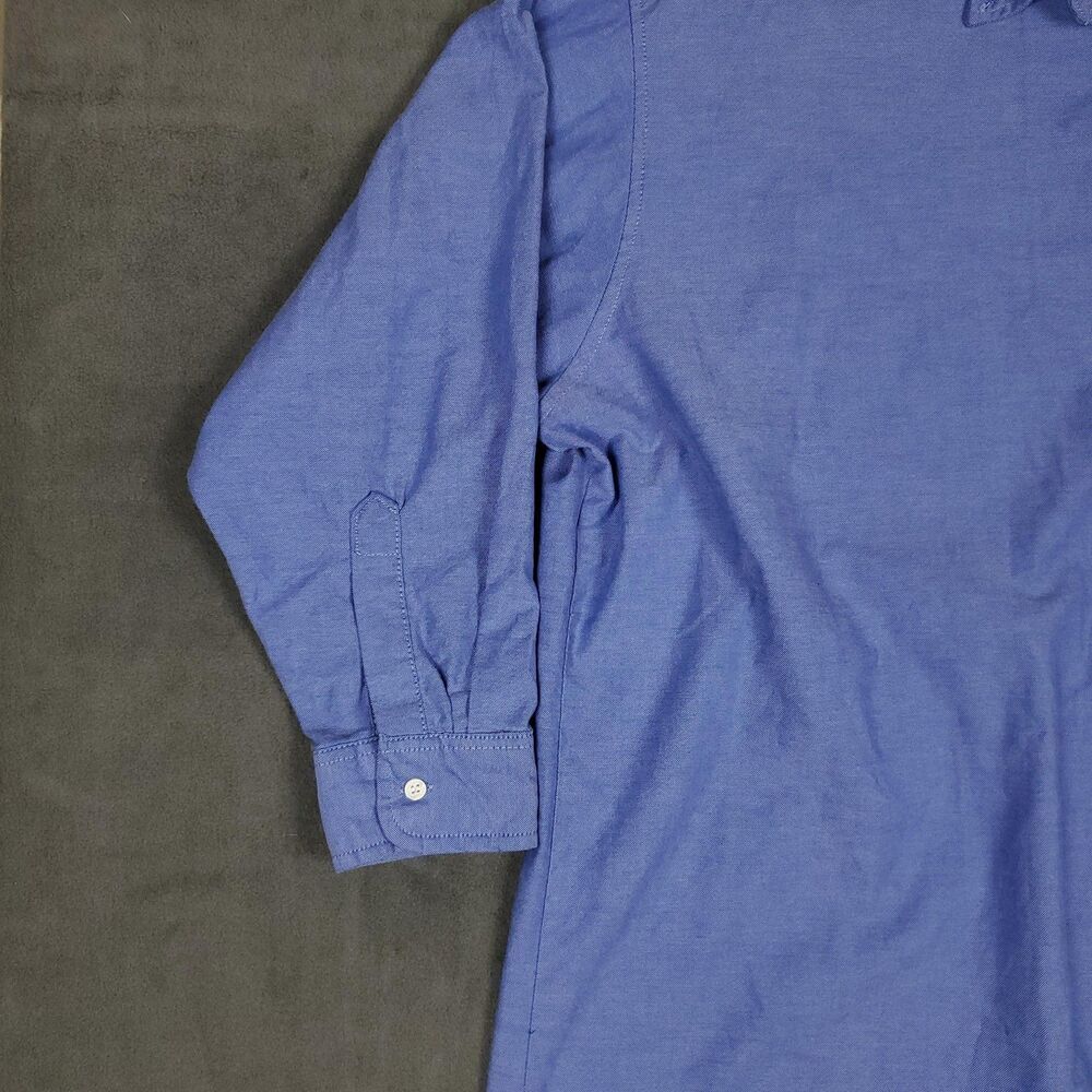 Red Kap Work Polo Shirt Mens 3XL Blue Solid Long Sleeve Button Up Workwear - Picture 5 of 12